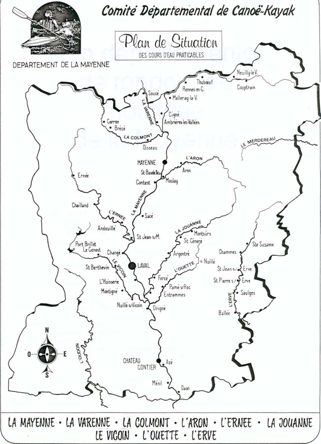 carte des rivières mayennaises